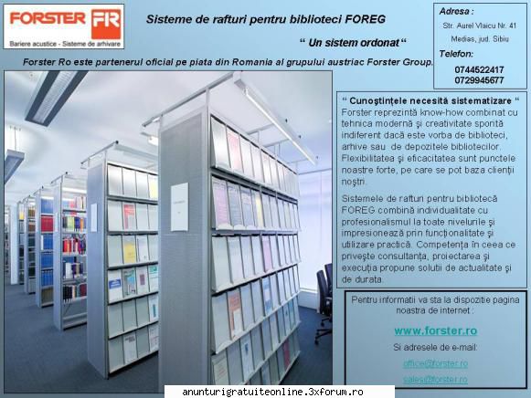 Arhivare sistematica, arhive - Forster Ro este partenerul oficial pe piata din - Diverse